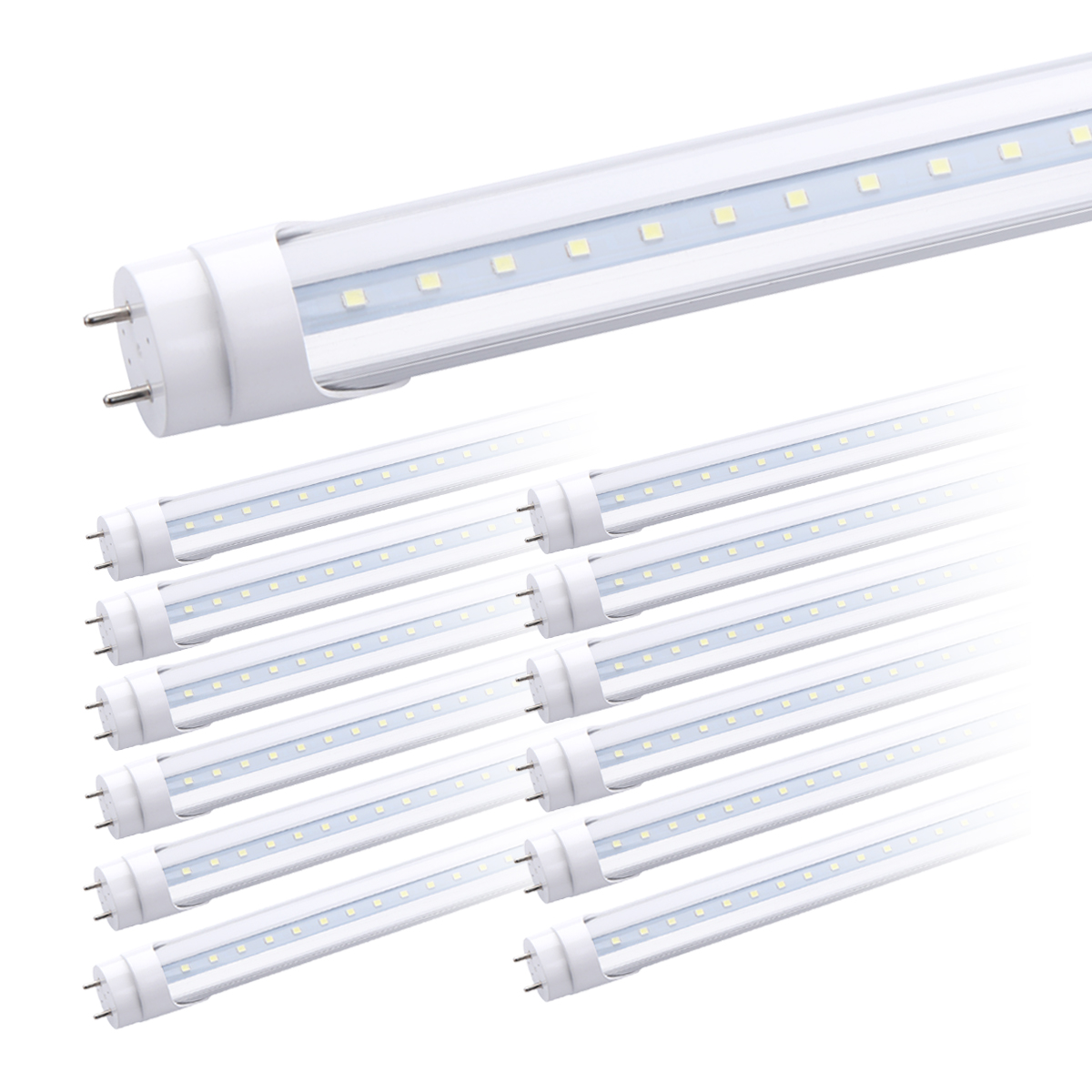 4FT T8 LED Tube 18W 22W 28W 4 Feet G13 Bi pin 4' Garage Lights 1.2M Shop Light Fluorescent Lamp Replacement, Ballast Removed, Dual Ended Power