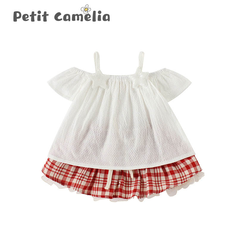 Baby Girl Clothes Summer Off-The-Shoulder Coat Plaid Princess Shorts Skirt Two-Piece Cute Star Decal 0-5 Year Baby Clothes, As pic
Baby Girl Clothes Summer Off-The-Shoulder Coat Plaid Princess Shorts Skirt Two-Piece Cute Star Decal 0-5 Year Baby Clothes, As pic