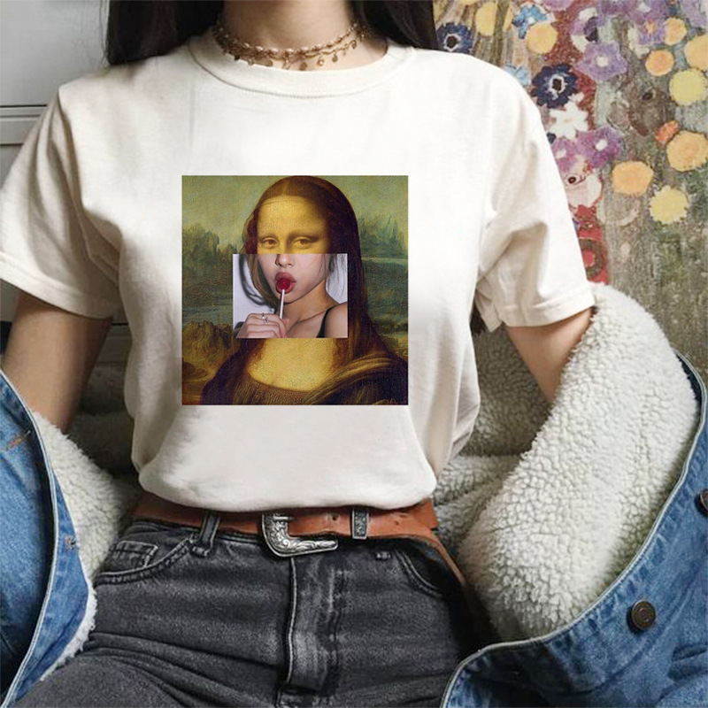 2020 T shirt Women spoof personality fashion Tshirt summer 2019 Harajuku aesthetics Short Sleeve White Tops Female T-shirt
