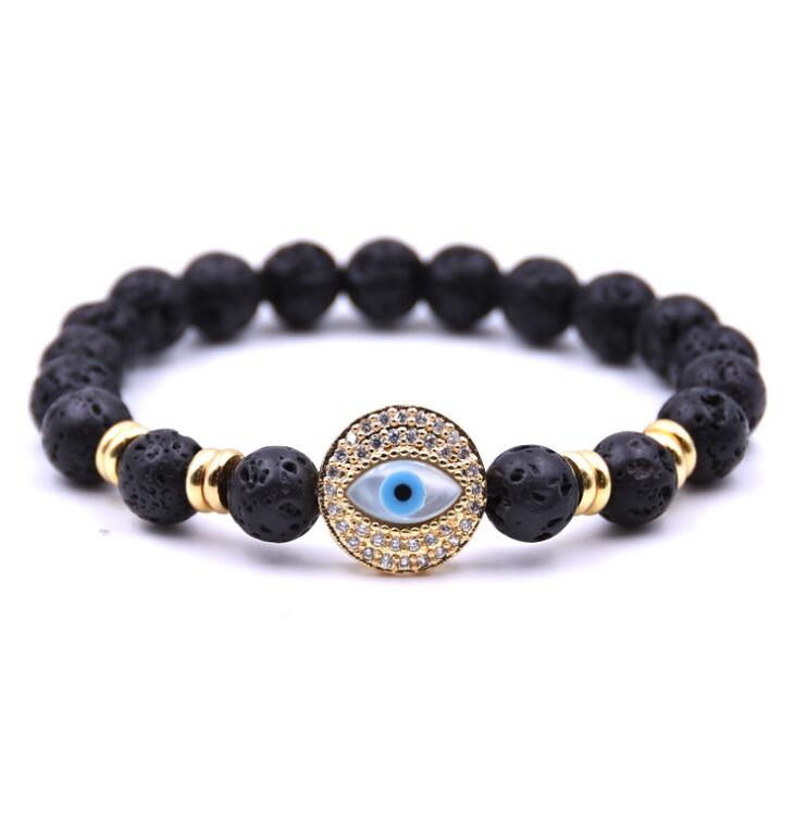 Friedman Lava Volcanic Stone Devil's Eye Bracelet Men's and Women's Essential Oil Diffusion Yoga Couple Jewelry Bracelet