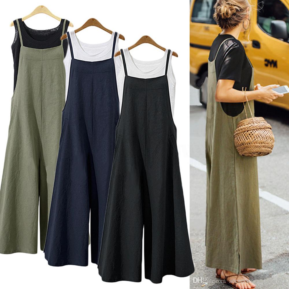 Summer Women Strappy Solid Comfy Wide Leg Jumpsuits Women's Casual Loose Dungarees Bib Overalls Cotton Linen Rompers, Navy blue
Summer Women Strappy Solid Comfy Wide Leg Jumpsuits Women's Casual Loose Dungarees Bib Overalls Cotton Linen Rompers, Navy blue