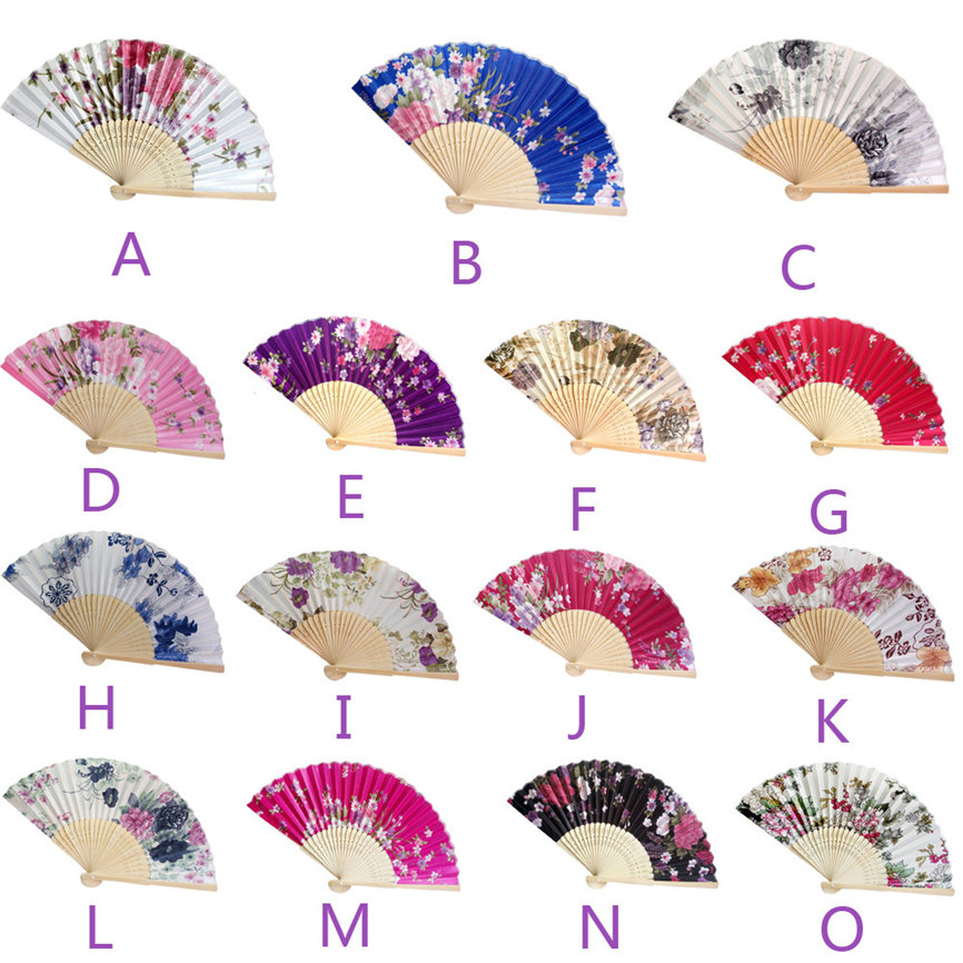 Bamboo Folding Hand Held Flower Fan Personalized Wedding Fan Vintage Chinese Dance Party Pocket Gifts wedding fan