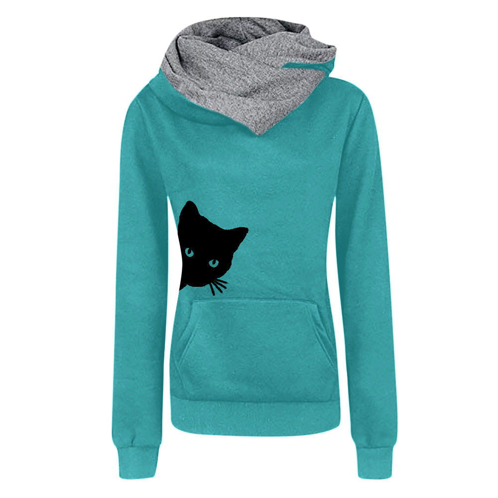 2019 Women Casual Long Sleeve Sweatshirt Cat Printing Pattern Comfortable Hoodies Street Sleeve Pullover Thick Pullovers #VC117, Blue
2019 Women Casual Long Sleeve Sweatshirt Cat Printing Pattern Comfortable Hoodies Street Sleeve Pullover Thick Pullovers #VC117, Blue