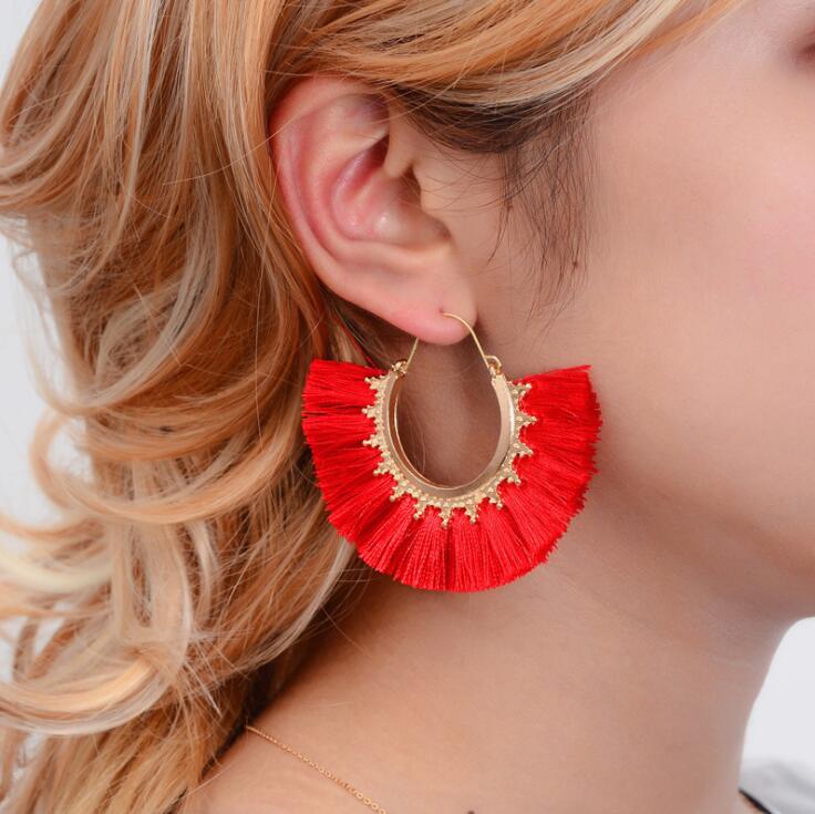 Ethnic Style 10Colors Fan Shape Tassel Pendant Earrings Dangle Hollow Alloy Fringe Eardrop Charm Ear Hooked Women Earring Jewelry Gifts
Ethnic Style 10Colors Fan Shape Tassel Pendant Earrings Dangle Hollow Alloy Fringe Eardrop Charm Ear Hooked Women Earring Jewelry Gifts