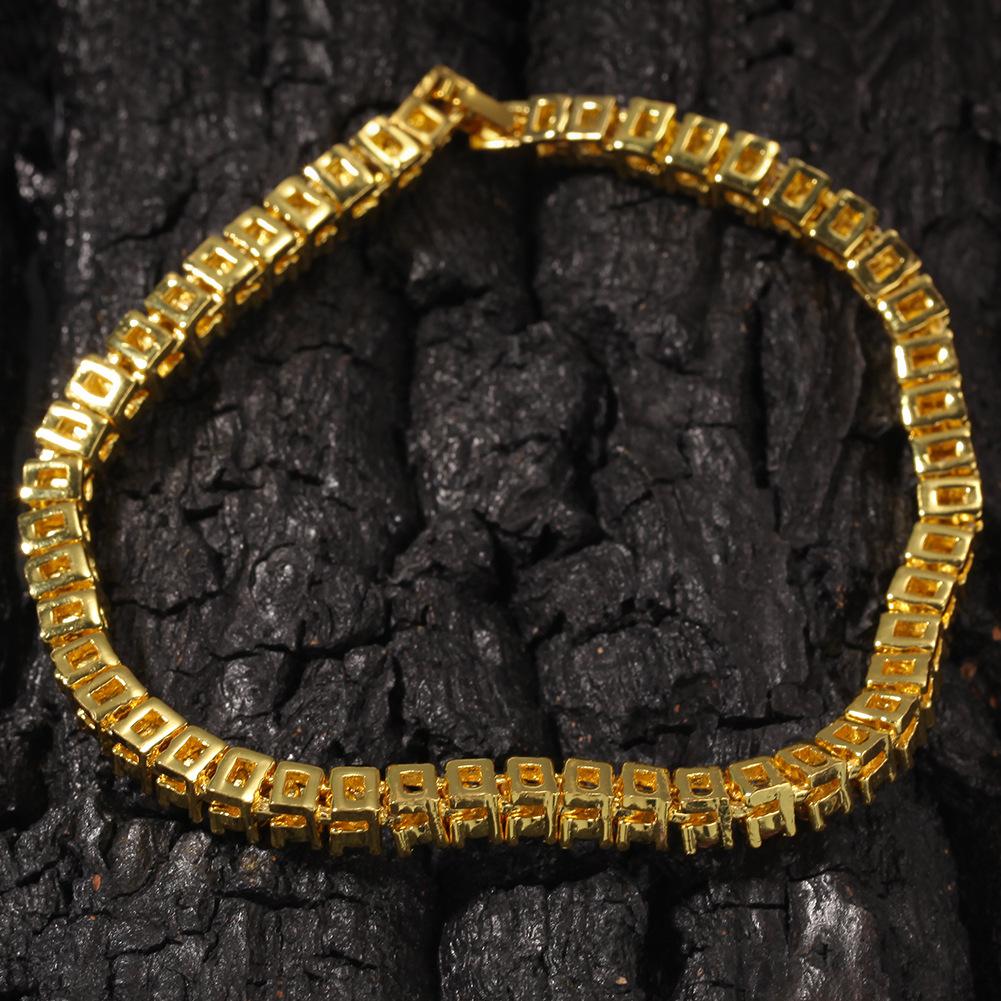 New fashion personalized Gold Bling Colorful Diamond Tennis Chains Bracelets Mens Hiphop Jewelry for Men Women Christmas Gifts for Lovers
