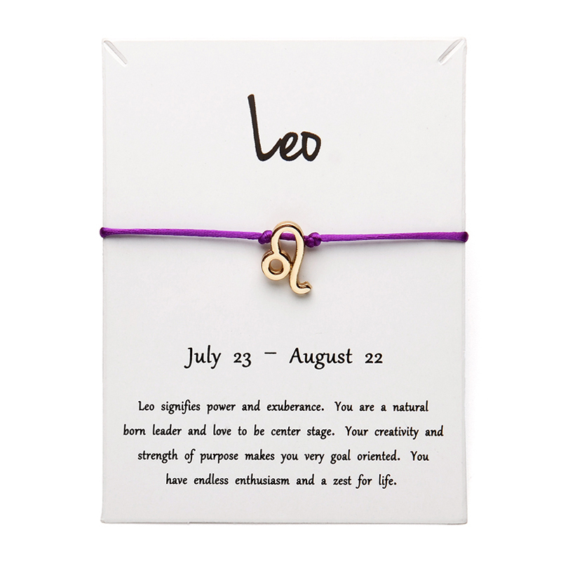 White Card Purple Color Fashion Jewelry 12 Constellations Zodiac Woven Bracelet Bangles For Women
White Card Purple Color Fashion Jewelry 12 Constellations Zodiac Woven Bracelet Bangles For Women