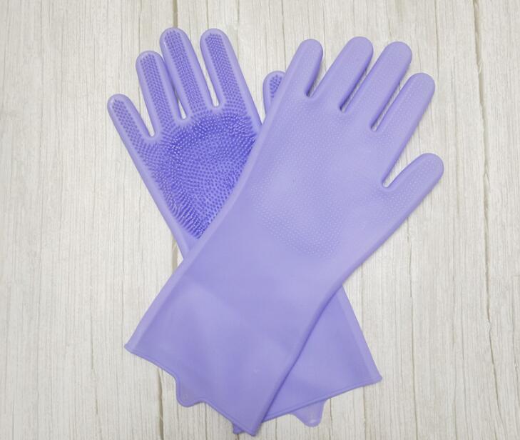 Dishwashing Cleaning Gloves Magic Silicone Rubber Dish Washing Glove for Household Scrubber Kitchen Clean Tool Scrub