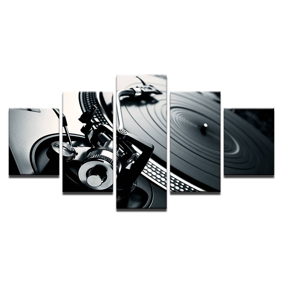 5 Piece Music DJ Console Instrument Mixer Painting Canvas Wall Art Picture Home Decoration Living Room Canvas Painting No Frame