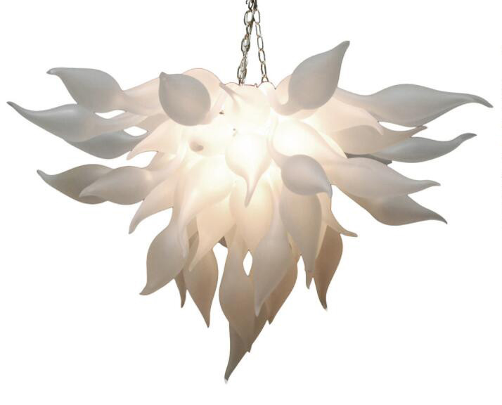 New Artistic White Murano Chandelier Light China Supplier Cheap Hand Blown Glass Chandelier for Art Decor LED Bulbs
