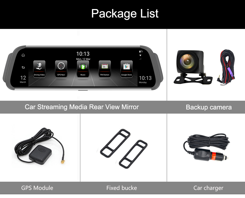 10 inch 4G Car Rear View Mirror ADAS 1080p Dual Lens Video Recorders G-sensor Rearview Mirror GPS Navigator