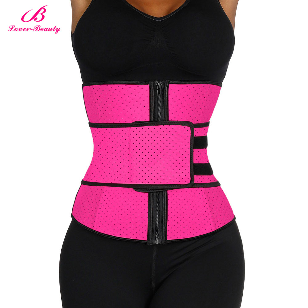 Lover Beauty Waist Trainer Tummy Trimmer Zipper Latex Cincher Fitness Corset Breathable Slimming Abdominal Belt