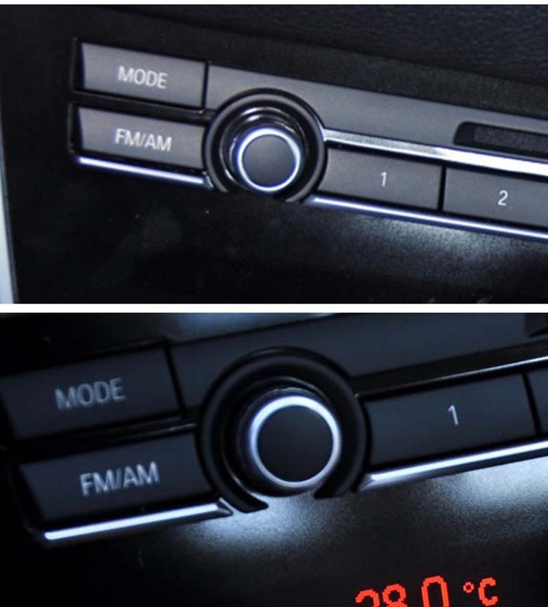 Car Radio Knob Cover Auto CD Player Switchs Button Volume Knobs for 5 6 7 Series F10 2010-2016 and F02 2009-2015