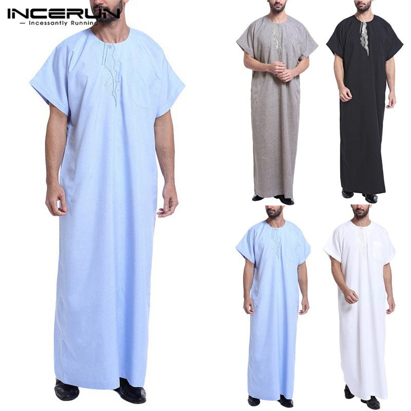 INCERUN Men Muslim Islamic Kaftan Printed Short Sleeve Vintage Robes Loose Dubai Saudi Arabia Abaya O Neck Men Jubba Thobe S-5XL
INCERUN Men Muslim Islamic Kaftan Printed Short Sleeve Vintage Robes Loose Dubai Saudi Arabia Abaya O Neck Men Jubba Thobe S-5XL