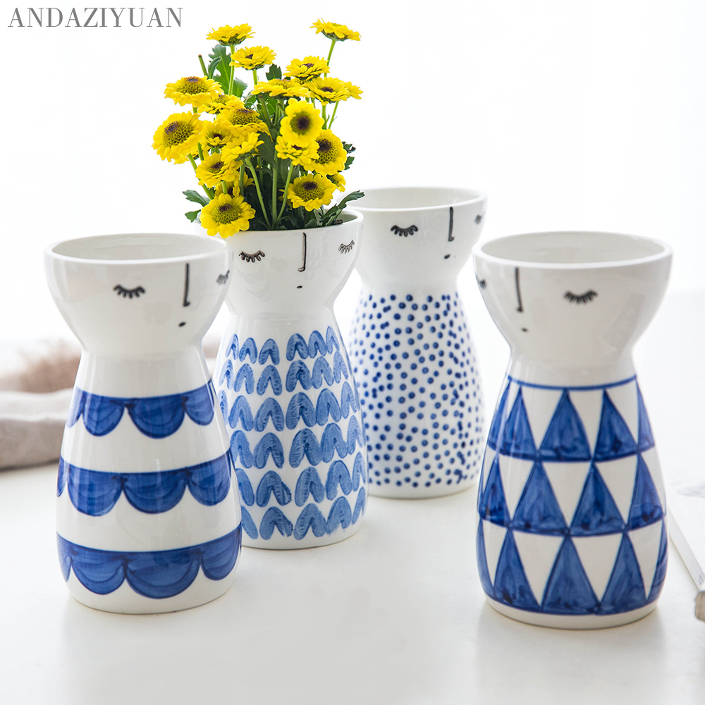 girl Vase Ceramic Home Decor Flower Pots Planters Porcelain Flower Vase Home Decor