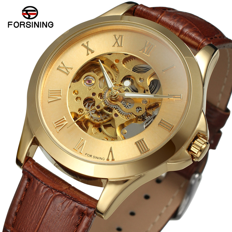 Forsining Mechanical Watch Automatic Watch Men Steampunk Gold Transparent Automatic Mechanical Wrist Watches Clock For Men Gift, Brown gold
Forsining Mechanical Watch Automatic Watch Men Steampunk Gold Transparent Automatic Mechanical Wrist Watches Clock For Men Gift, Brown gold