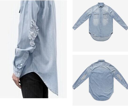 Mens Long Sleeve Shirts Ripped Streetwear Loose Denim Shirts Hommes Pocket Button Design Hip Hop Shirts Outerwear Mens Clothing, Blue
Mens Long Sleeve Shirts Ripped Streetwear Loose Denim Shirts Hommes Pocket Button Design Hip Hop Shirts Outerwear Mens Clothing, Blue