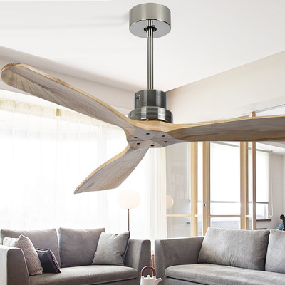 42/52 Inch Nordic Industrial Ceiling Fan lamp Wood Without Light Creative Bedroom Dining Room Wooden