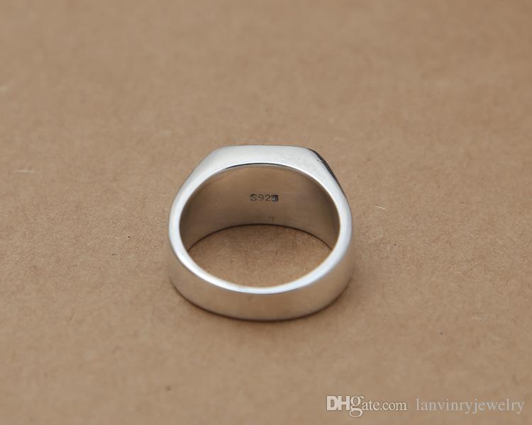 Brand New 925 sterling silver fashion jewelry vintage American European style designer mens rings with semi precious turq stone gift