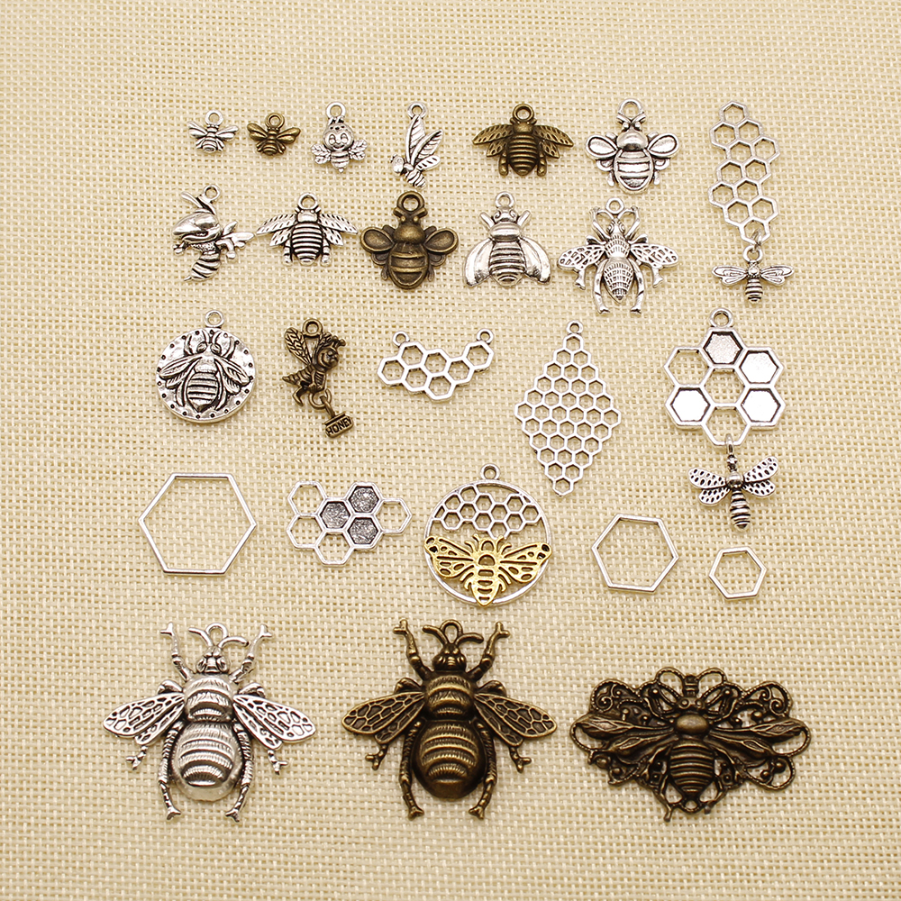 120 Pieces Charm For Making Jewelry Diy Animal Bee Honeycomb HJ043