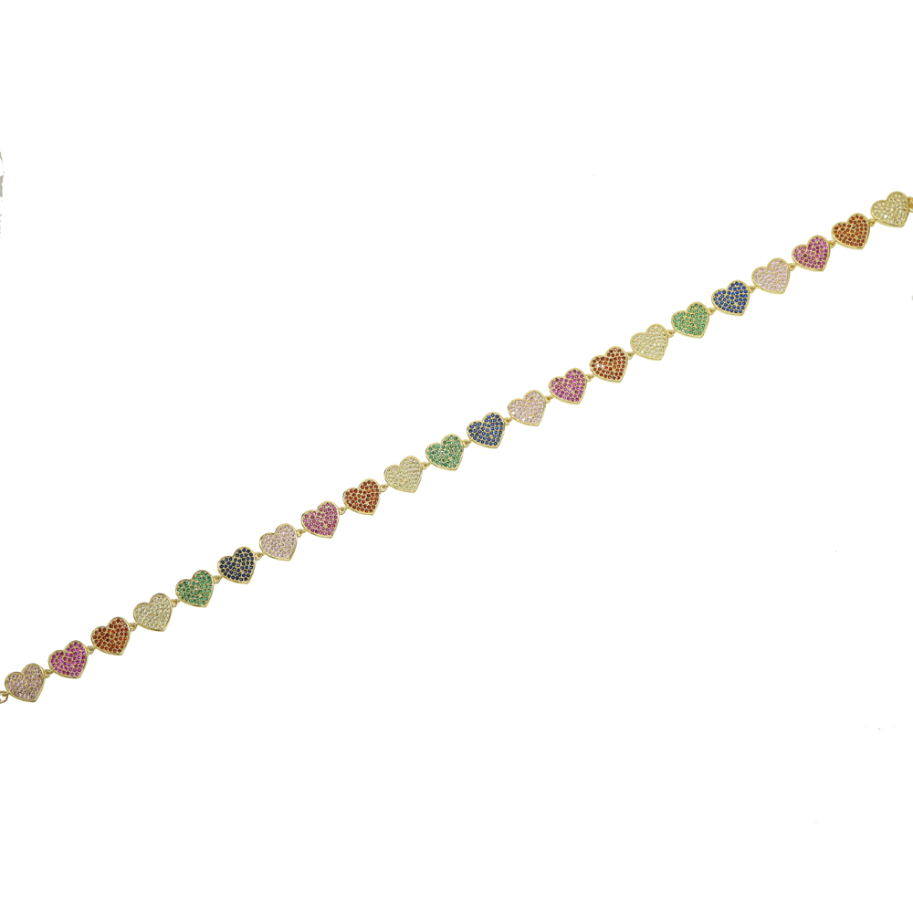 New Sweet Love Heart Choker Necklace with rainbow cz Statement Girlfriend Gift Cute Gold Silver Necklace Jewelry Collier Femme