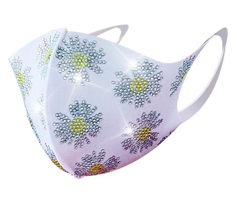Bling shine rhinestone face mask crystal diamond sparkle reusable cloth face mouth cover teenager adult nightclub party personality wear