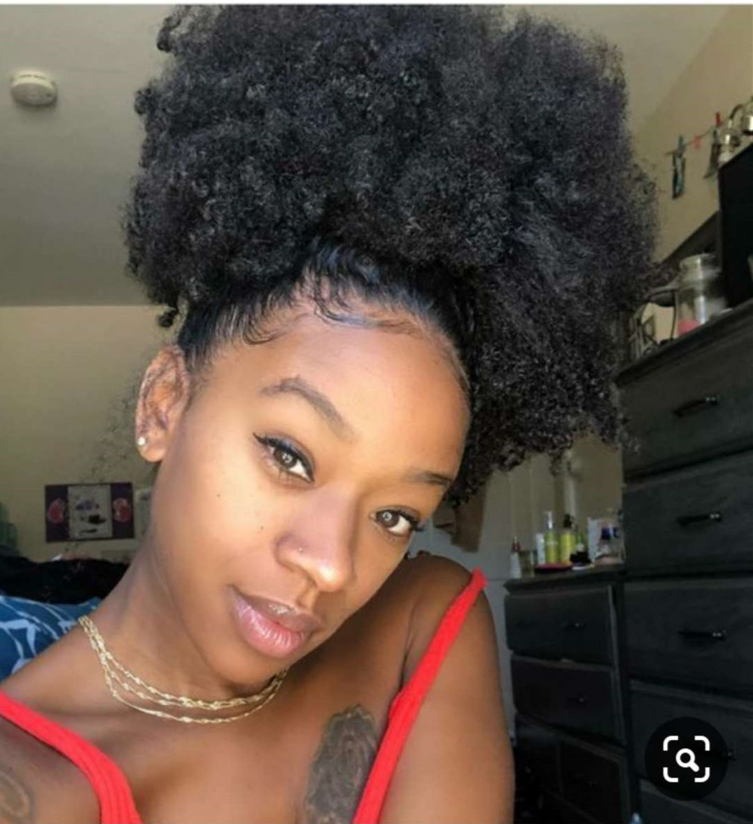 Kinky curly textureed high puff buns 4a human hiar ponytail natural clip in hair extension 120g