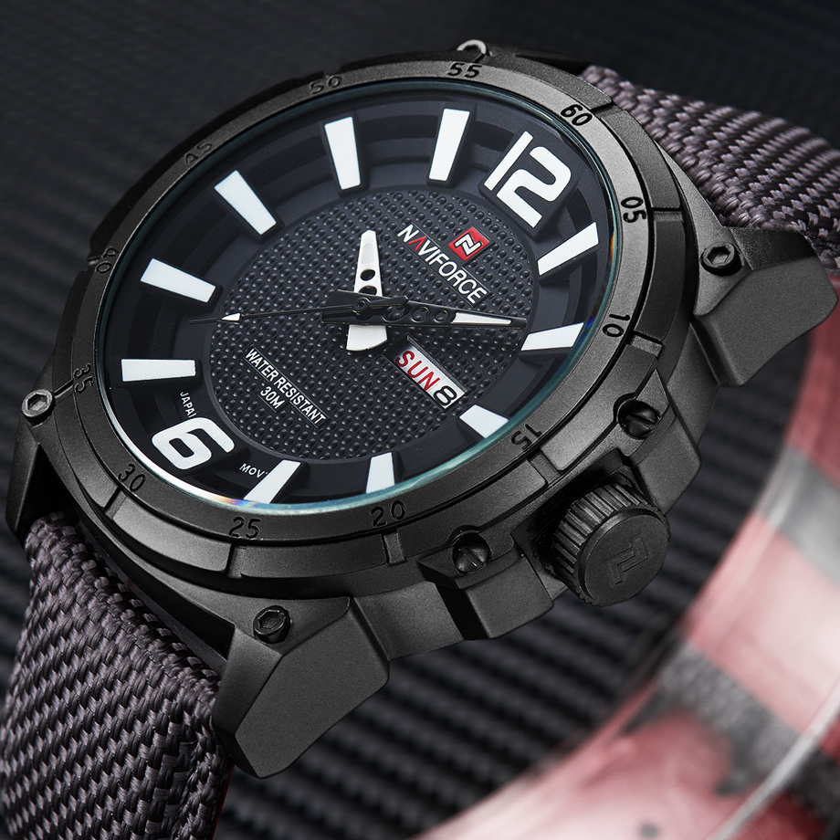 NAVIFORCE Top Brand Military Watches Men Fashion Casual Canvas Leather Sport Quartz Wristwatches Male Clock Relogio Masculino LY191206, B w
NAVIFORCE Top Brand Military Watches Men Fashion Casual Canvas Leather Sport Quartz Wristwatches Male Clock Relogio Masculino LY191206, B w