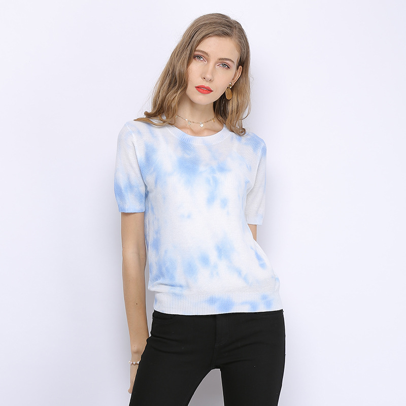 2020 Harajuku Women' Summer Sweater O-neck Knitted Short Sleeve Oversized T-shirts Knit Stretchy Pullovers Tees Top for Female, Blue
2020 Harajuku Women' Summer Sweater O-neck Knitted Short Sleeve Oversized T-shirts Knit Stretchy Pullovers Tees Top for Female, Blue