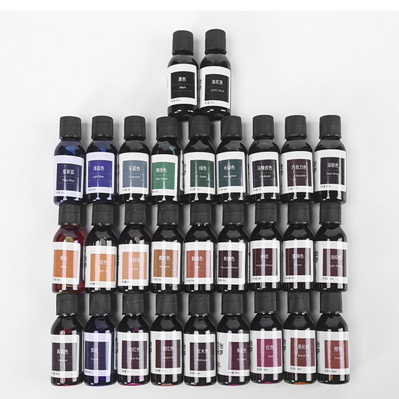 29 colors 30ml America imported leather Alcohol dye Diy Hand made Vegetable tanned leather Coloring Agent
29 colors 30ml America imported leather Alcohol dye Diy Hand made Vegetable tanned leather Coloring Agent