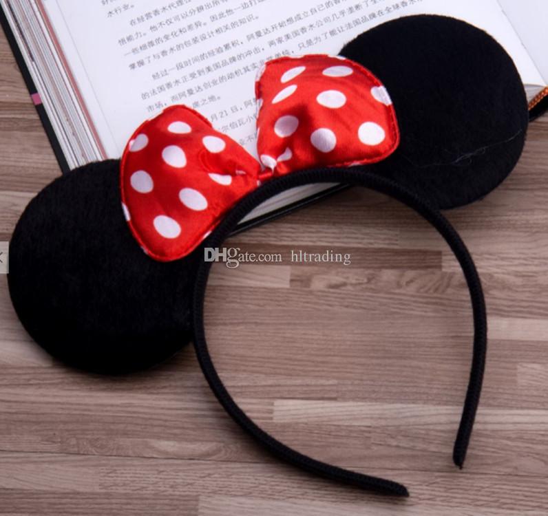 6 Colors Girls hair accessories Mouse ears headband hair band Baby kids cute Halloween Christmas cosplay headdress hoop A