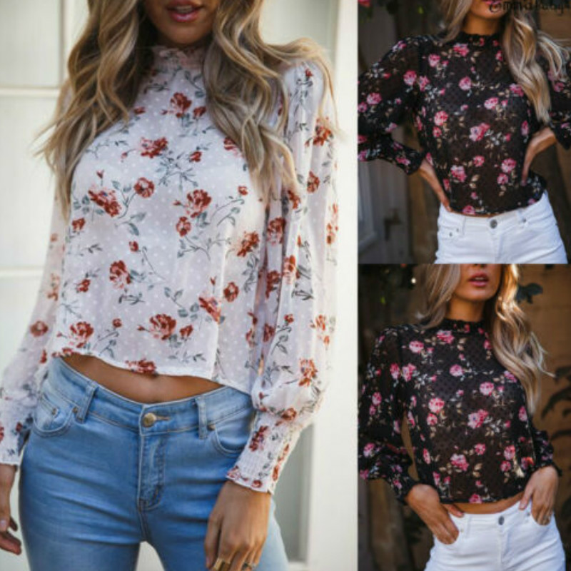 New women' tulle mesh long-sleeved short round neck high collar shirt ladies flower long-sleeved round neck stretch T-shirt, Black
New women' tulle mesh long-sleeved short round neck high collar shirt ladies flower long-sleeved round neck stretch T-shirt, Black
