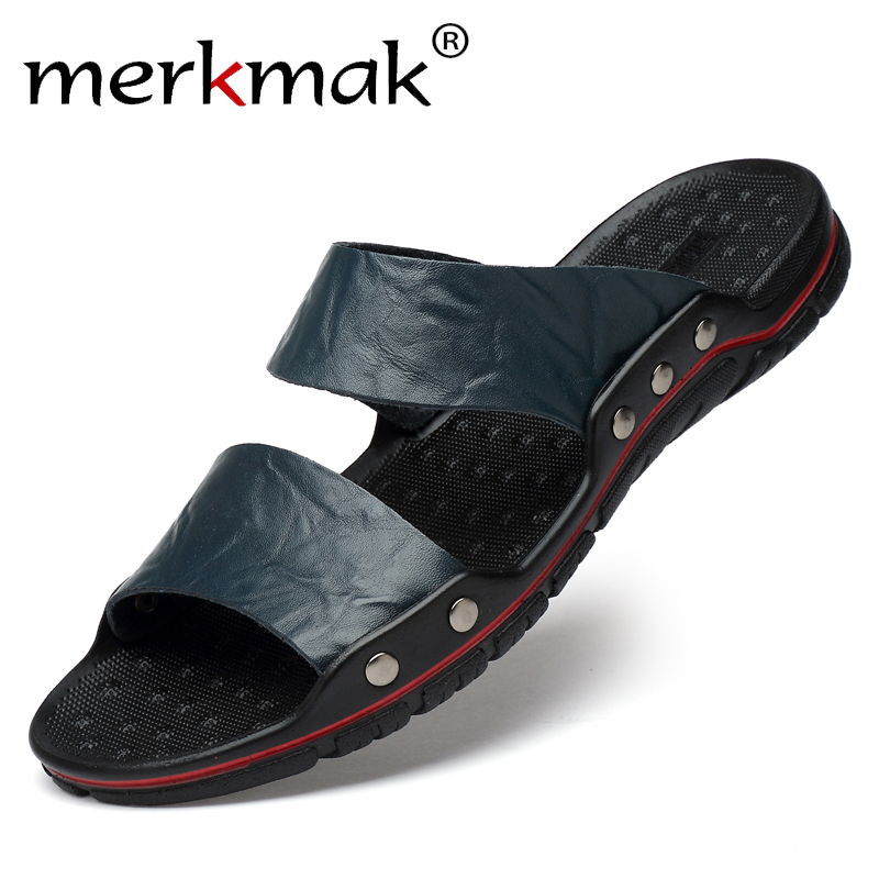 Merkmak Casual Slippers Men Leather Slipper Men Summer Flip Flops Beach Non-slip Shoes Leather Sandalias Zapatos Big Size 49, Black
Merkmak Casual Slippers Men Leather Slipper Men Summer Flip Flops Beach Non-slip Shoes Leather Sandalias Zapatos Big Size 49, Black