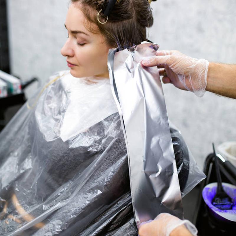 Disposable Aprons Hair Dye Cape Durable PE Waterproof Apron Hair Salon Haircut Emu Transparent Hairdressing Cloth