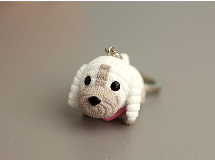 20pcs/Lot Resin Dog Keychain Cartoon Doll Keyring Bell Toy Key Chains For Handbag Cute Gift Animals Key Ring Dog Keychains