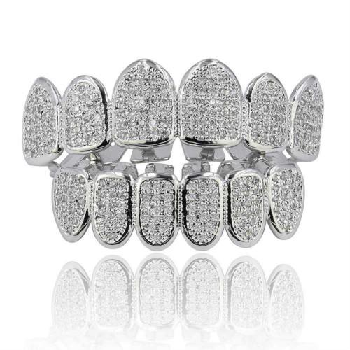 

single tooth grill Diamond Braces Vampire Teeth Hip Hop Personality Fangs Teeth Gold Silver Teeth Women&men Dental Grills Jewelry