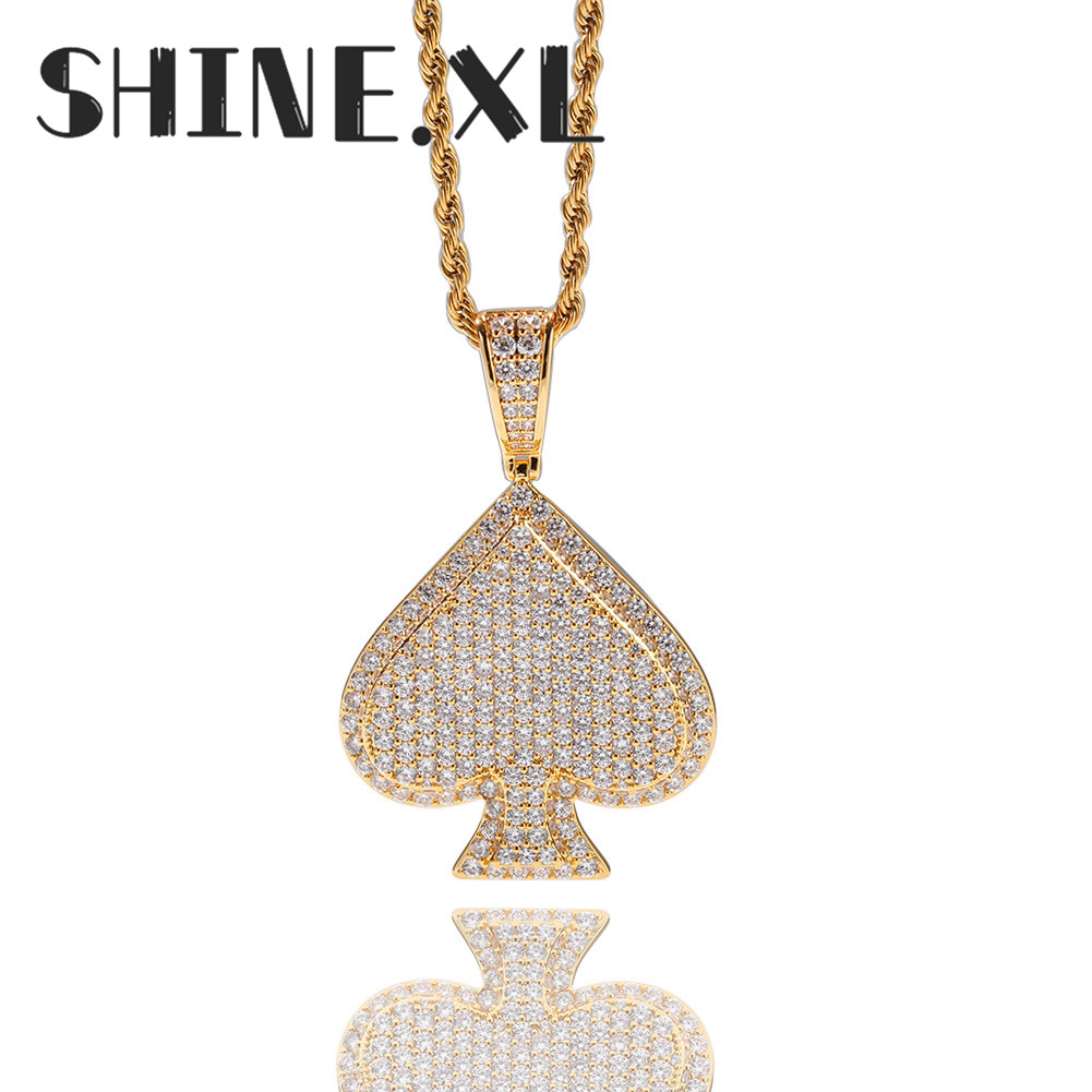 Hip Hop Iced Out CZ Poker Heart Pendant Necklace Gold Silver Plated Mens Bling Jewelry Gift
Hip Hop Iced Out CZ Poker Heart Pendant Necklace Gold Silver Plated Mens Bling Jewelry Gift