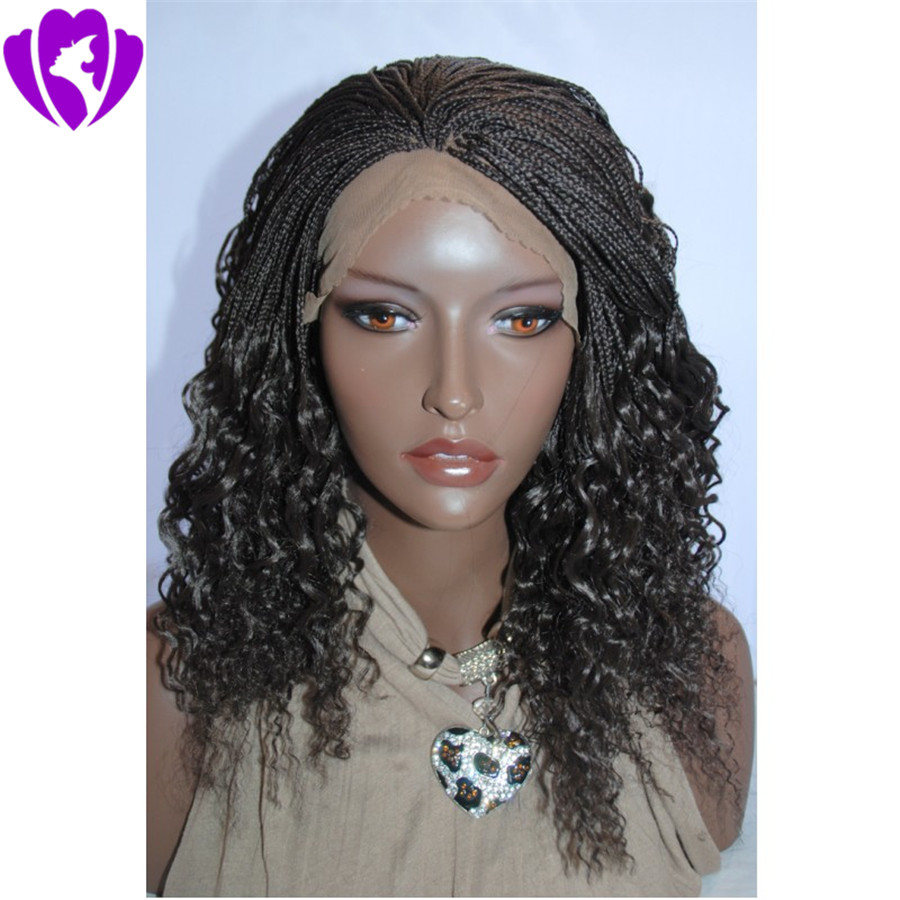 Hot selling short braided lace front wig synthetic heat resistant hair bob box braids wig for black women free shipping
