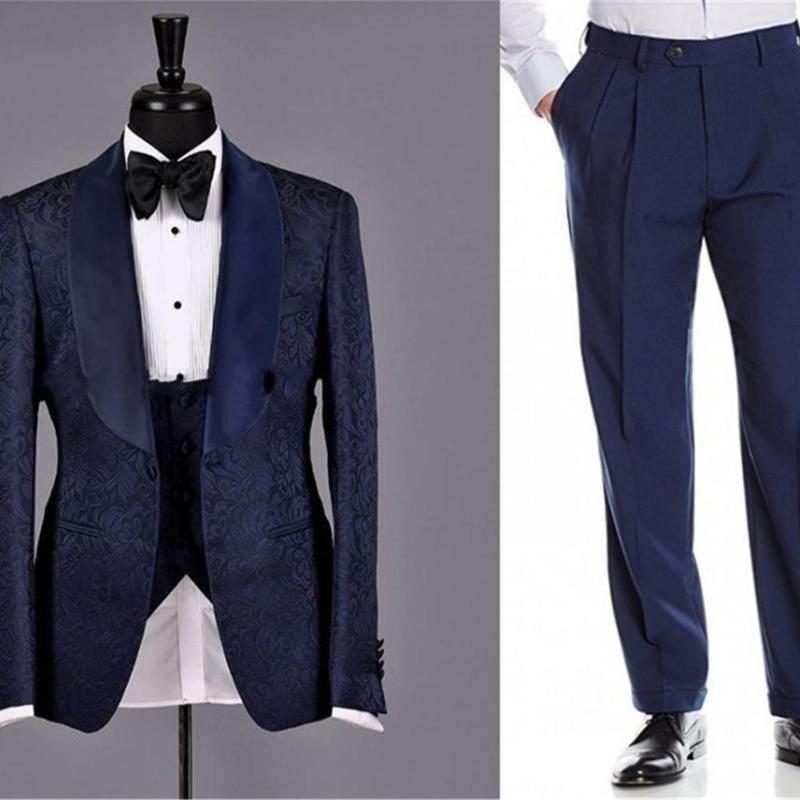 Groom Tuxedos Suits Shawl Lapel Best Men Custom Made Navy Blue Men Suits Wedding 3 Pieces ( Jacket+Pants+Vest+Tie ) E90, Same the picture
Groom Tuxedos Suits Shawl Lapel Best Men Custom Made Navy Blue Men Suits Wedding 3 Pieces ( Jacket+Pants+Vest+Tie ) E90, Same the picture