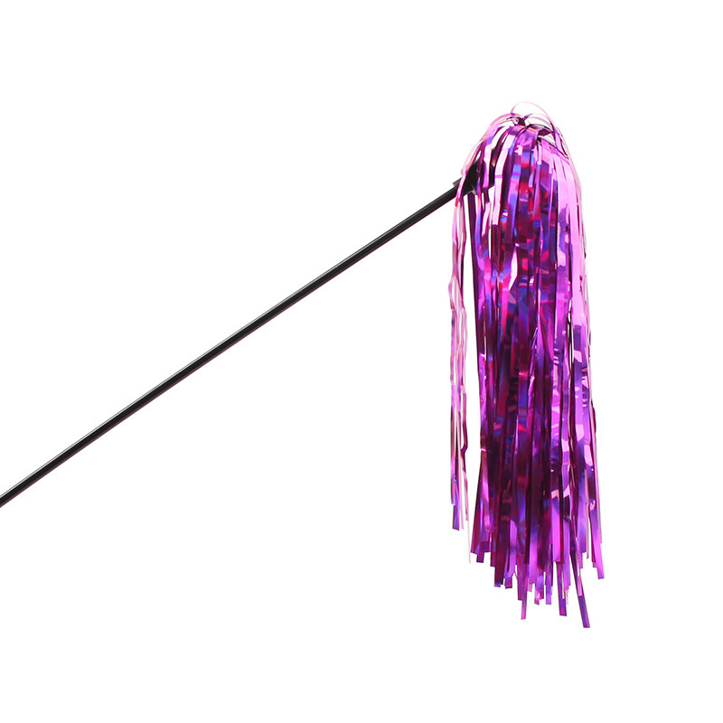 5pcs/lot Colorful Ribbon Cat Toy Wand Funny Kitten Teaser 50cm Long Plastic Stick Pet Cats Toys For Interactive Play Random