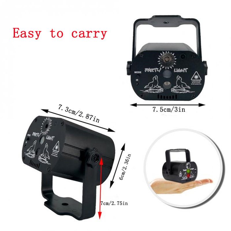 Mini Stage Light Disco Laser DJ Lights 60 Patterns Party Light For Birthday Wedding Party Bar KTV