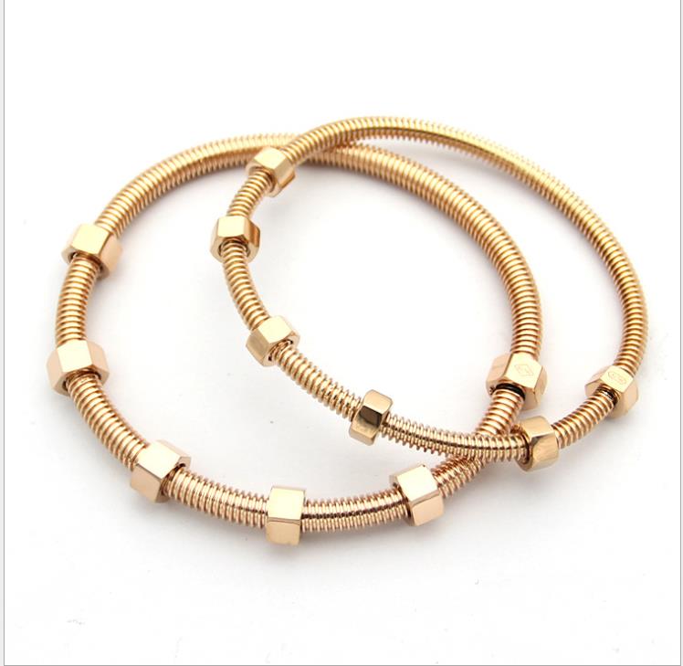 Six screw Bracelet titanium steel women and men couple six nut Bracelet