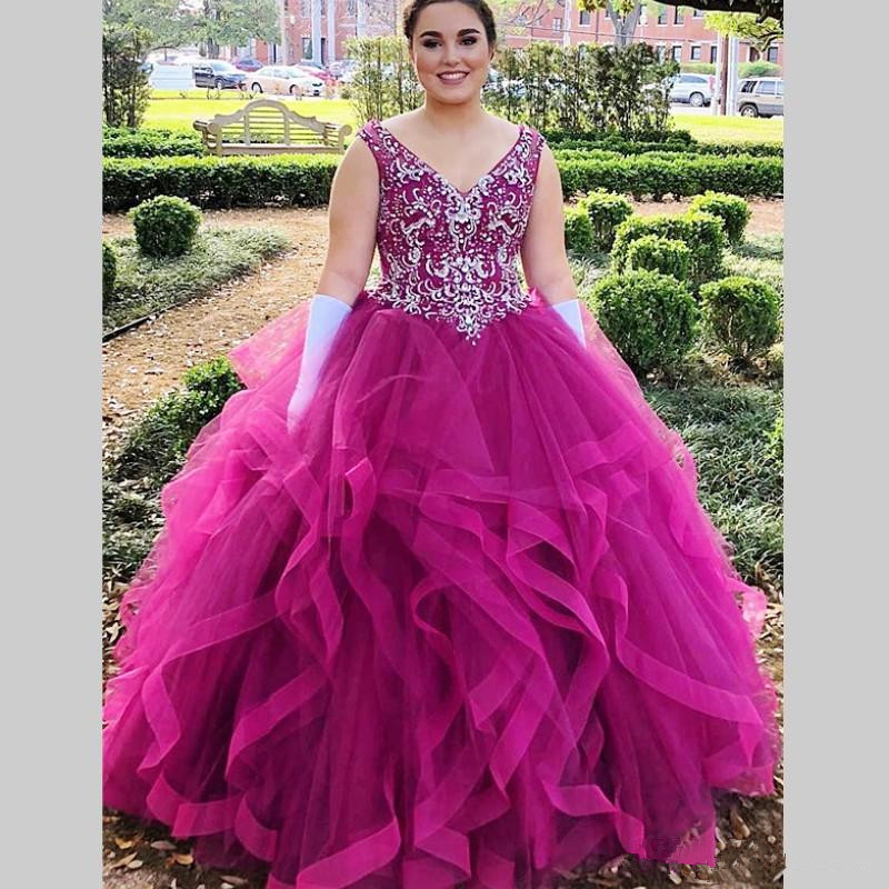 Plus Size Ball Gown Quinceanera Dresses V Neck Beads Sequins Ruffles Tutu Sweet 16 Dresses Teens Graduation Dress Lace Up Back Prom Gowns, Pink
Plus Size Ball Gown Quinceanera Dresses V Neck Beads Sequins Ruffles Tutu Sweet 16 Dresses Teens Graduation Dress Lace Up Back Prom Gowns, Pink