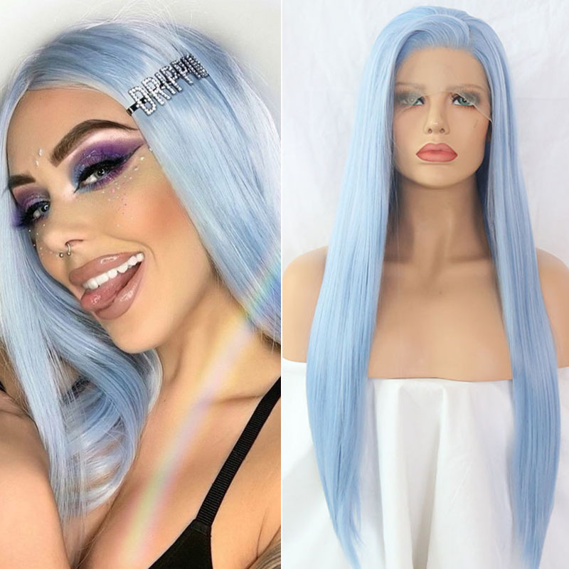 Charisma Synthetic Lace Front Wig Light Blue Silky Straight Long Wig For Black Women/Girl Cosplay Or Daily Lolita Heat Fiber, As pic
Charisma Synthetic Lace Front Wig Light Blue Silky Straight Long Wig For Black Women/Girl Cosplay Or Daily Lolita Heat Fiber, As pic