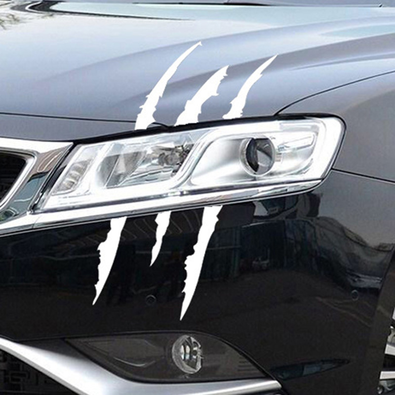 Car Sticker Creative Animal Claw Mark Personality Light Eyebrow Decoration Car Body Vinyl Decal Auto Funny Waterproof Stickers