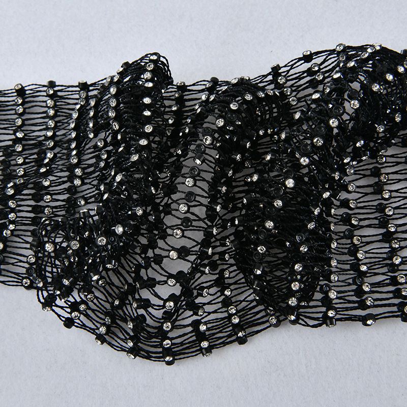 Darcydebie Black Diamonds Fishnet Sexy Pants Women Bottoms Crystal Rhinestones Hollow Out Transparent Beach Club Party Trousers Y19070301