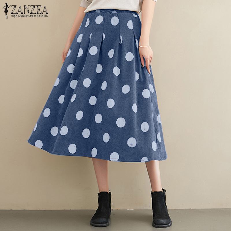 Bohemian Printed Midi Skirts Women' Summer Sundress ZANZEA 2020 Casual High Waist Vestidos Female Zipper Robe Plus Size Skirt, Blue 
Bohemian Printed Midi Skirts Women' Summer Sundress ZANZEA 2020 Casual High Waist Vestidos Female Zipper Robe Plus Size Skirt, Blue