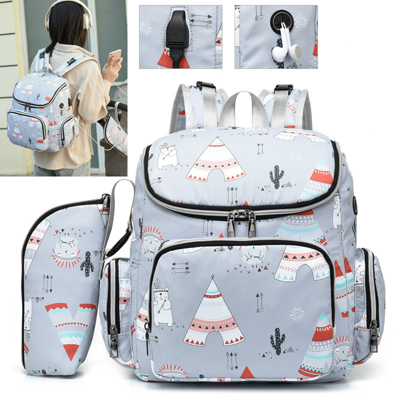 2 Pcs/Set Mummy Bag Baby Diaper Storage Bag Multifunctional Backpack Women Travel Usb Backpack waterproof Wholesale 
2 Pcs/Set Mummy Bag Baby Diaper Storage Bag Multifunctional Backpack Women Travel Usb Backpack waterproof Wholesale