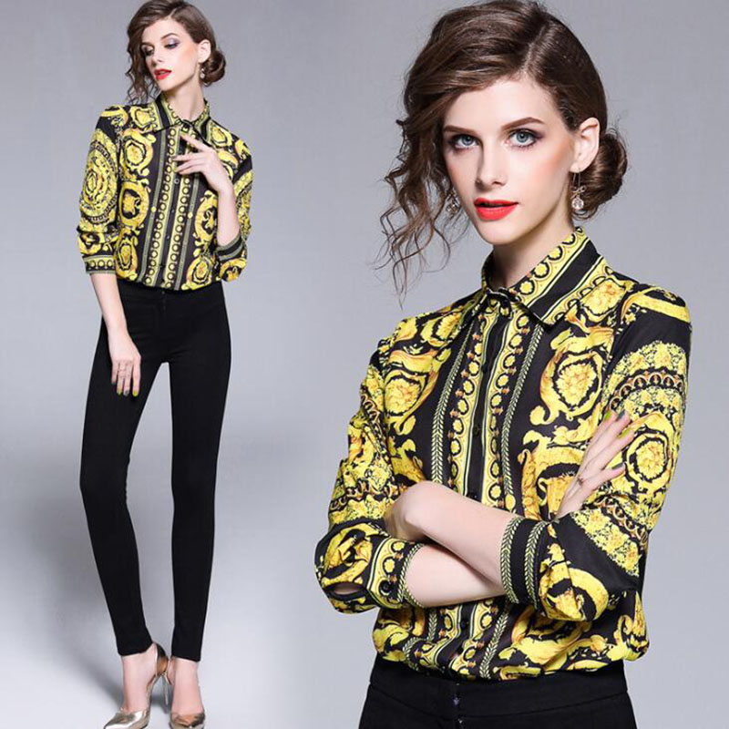 Fashion-Luxury Designer Tops High Quality Women Fashion Retro Vintage Blouse Ladies Office Shirts Womens Tops And Blouses, As show
Fashion-Luxury Designer Tops High Quality Women Fashion Retro Vintage Blouse Ladies Office Shirts Womens Tops And Blouses, As show