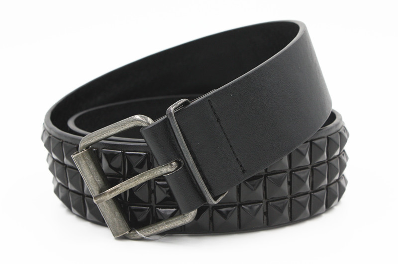 Shiny Pyramid Fashion Rivet Belt Men&Womens Studded Belt Punk Rock With Pin Buckle T200113
