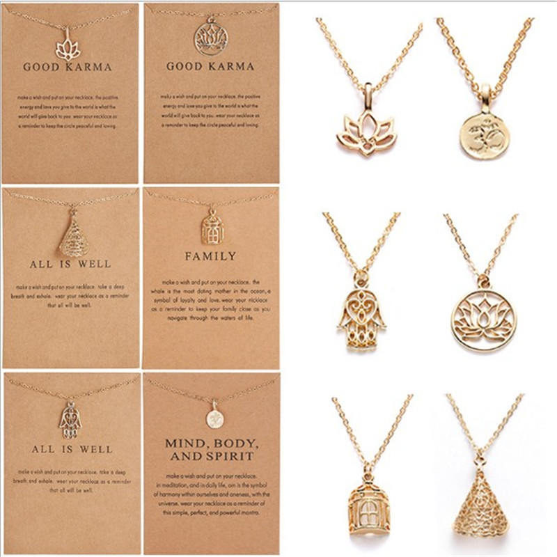 Good karma Jewelry Hollow Palm Lotus Pendant Necklace Women New Minimalist Clavicle Chain Choker Necklace With Wish Card
Good karma Jewelry Hollow Palm Lotus Pendant Necklace Women New Minimalist Clavicle Chain Choker Necklace With Wish Card
